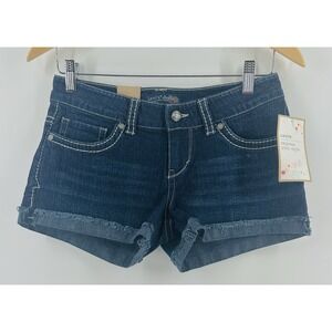 NWT LEVI'S Shorty Short Denim Juniors Size 5 Hem Cuff Shorts Detail AC21